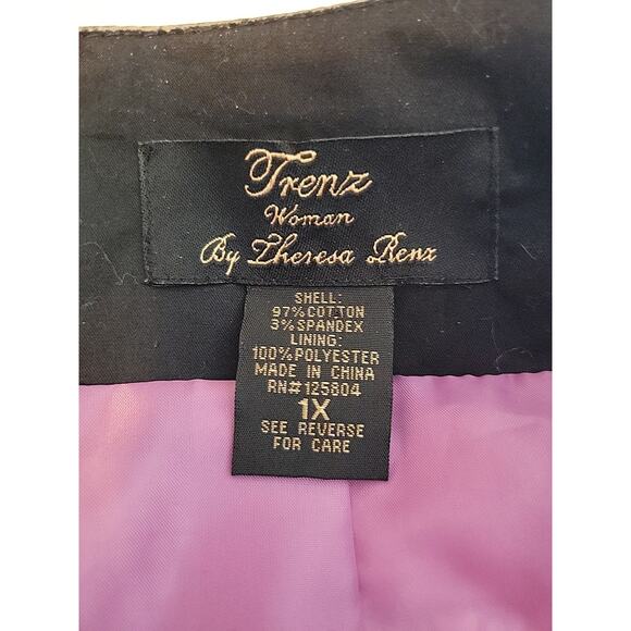 Trenz by Theresa Renz Colorful Raised Piping Open Front Jacket Women's Plus 1X - Picture 11 of 11